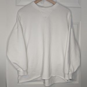 Aerie Oversized Crew Sweatshirt - White - size XS